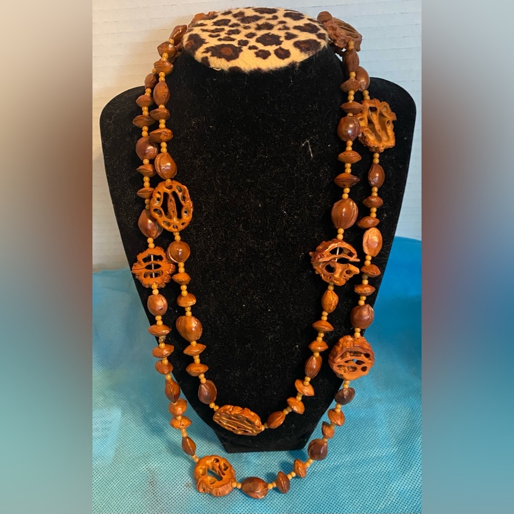 Vintage Walnut Pit/Seed Necklace